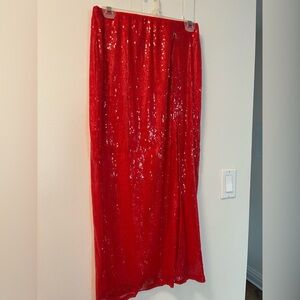 Red Sequin Skirt